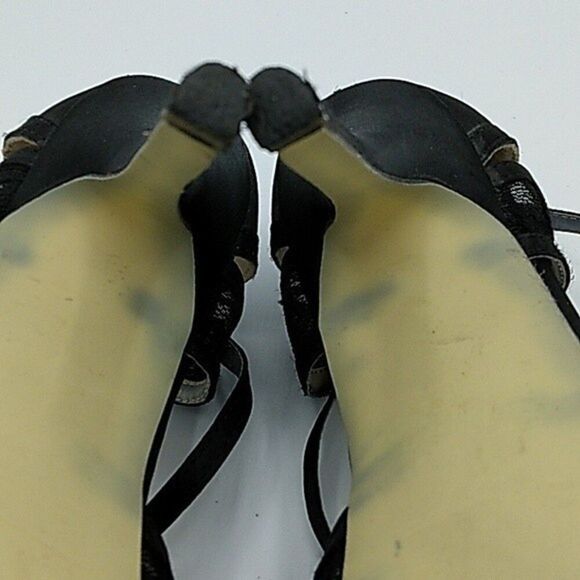 DEB Heels Shoes Size 8.5 Black Open Toe Strappy Lace Fabric - Picture 11 of 15